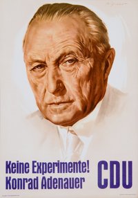 Konrad Adenauer - sein Experiment eines ersten Privatfernsehens scheitert. Quelle: Wahlplakat / Staatsarchiv Hamburg